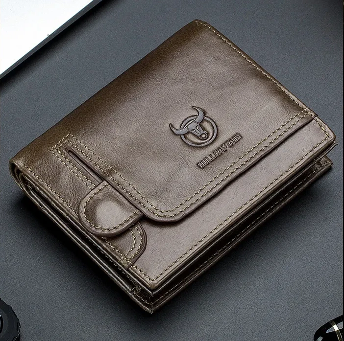 real leather wallet men
