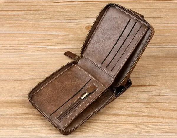 zipper bifold wallet unisex