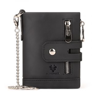 leather wallet for men with chain
