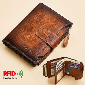 leather wallet vintage classic style
