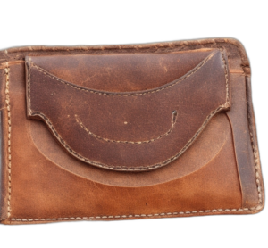 antique leather wallet
